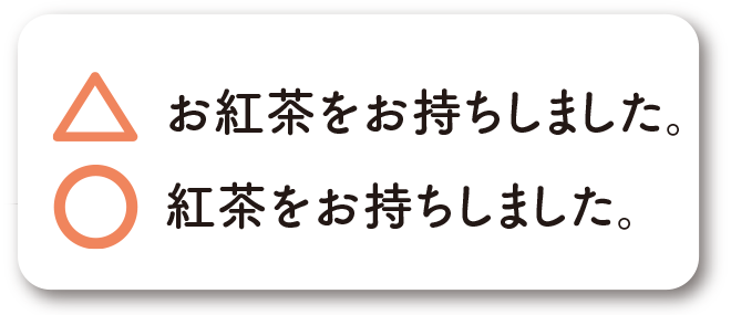 食品に「お」「ご」を付ける例のイメージ