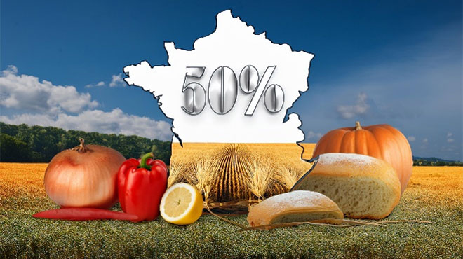 フランスは食品ロスを50%削減する目標を設定しているイメージ画像