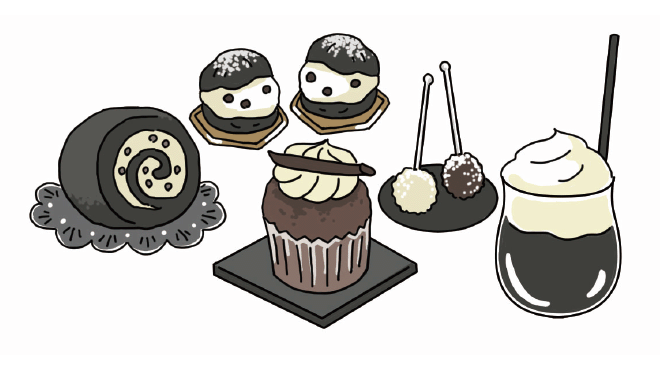 モノクロスイーツのイラストイメージ