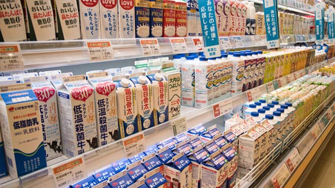 乳製品が陳列してあるイメージ画像