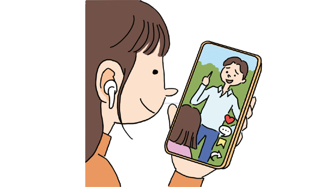 縦型ショートドラマを見る若者のイメージ