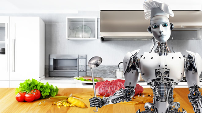 ロボットが調理をしているイメージ画像