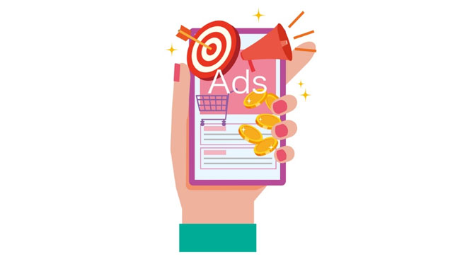 スマートフォンに表示される広告のイメージ画像