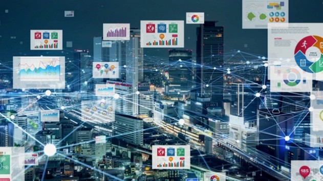 都市とデータ活用を組み合わせたスマートシティのイメージ画像