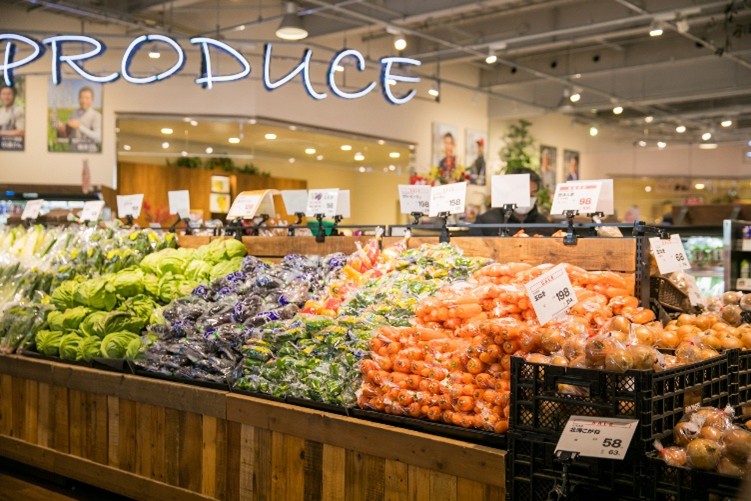 スーパーマーケットの青果売り場のイメージ画像