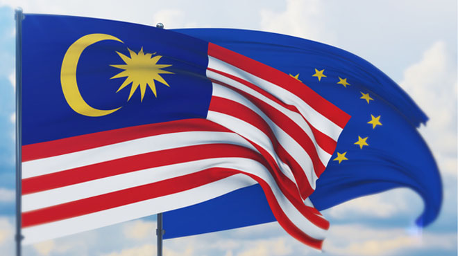 マレーシアとEUの国旗のイメージ画像