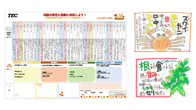 2025年11月MDカレンダーとPOPの画像