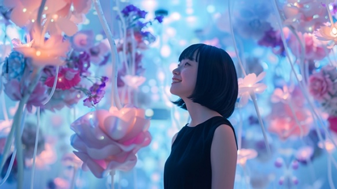 女性がイマーシブ体験をしているイメージ画像